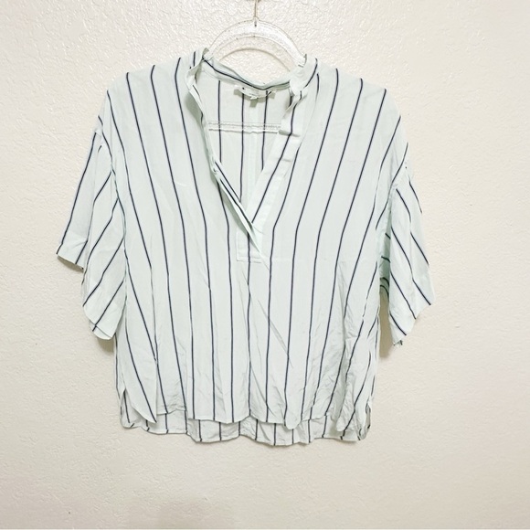 Vince Tops - Vince Stripe Silk Popover Top size XS